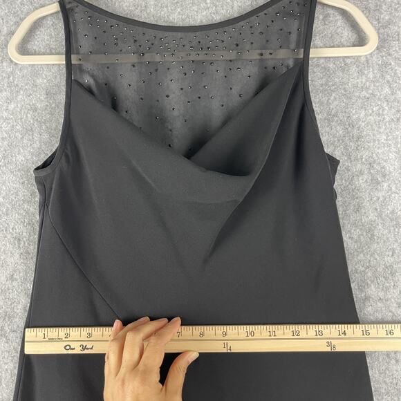 VTG Jones New York Evening Maxi Dress Women 10 Black Beaded Sheer Whimsigoth 90s - Picture 6 of 15